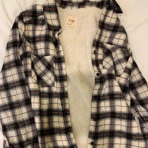 flannel with fake sherpa inside